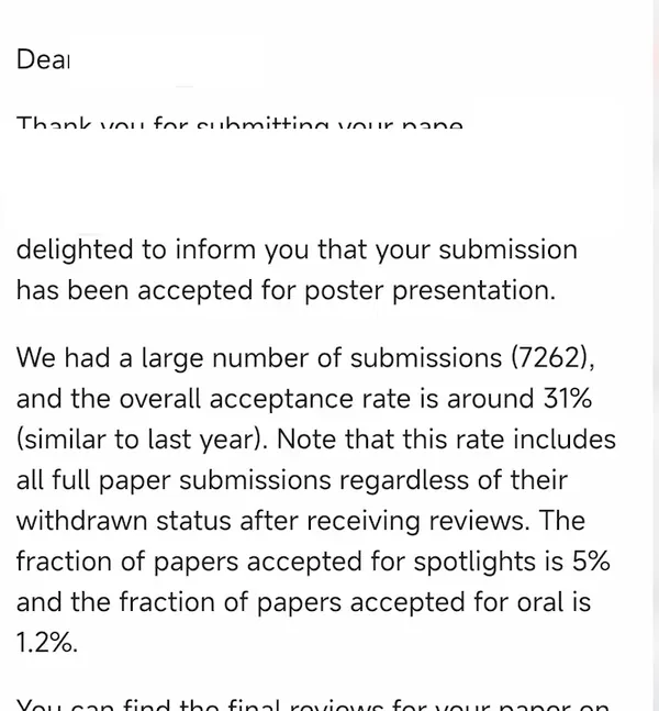 ThinkMind 学员 ICLR 2024 录用通知(已打码)