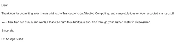ThinkMind 学员 IEEE TAFFC 2026 录用通知(已打码)
